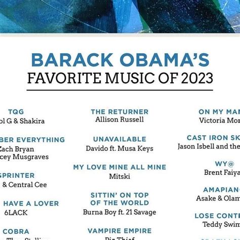 Barack Obama shares his favorite music of 2023, and it’s an eclectic mix